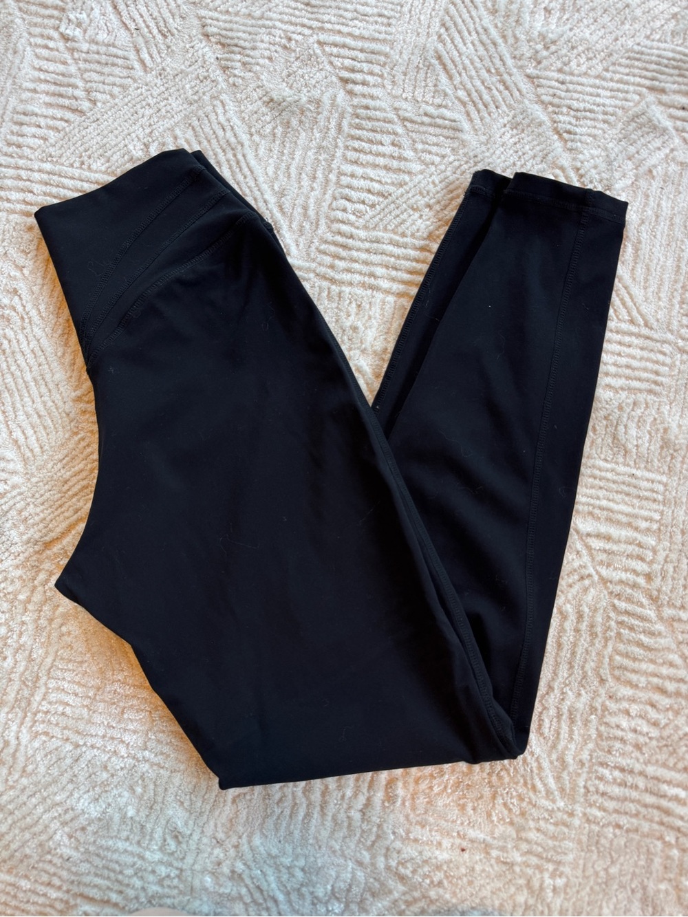 AOXJOX Black High Waisted Sculpting Leggings Medium M Gym Yoga Booty Contour - Picture 2 of 12